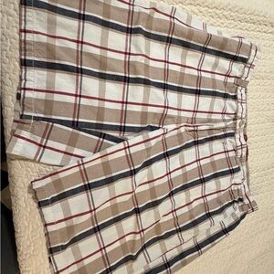 Perry Ellis Plaid Shorts in Red, Black, and Tan